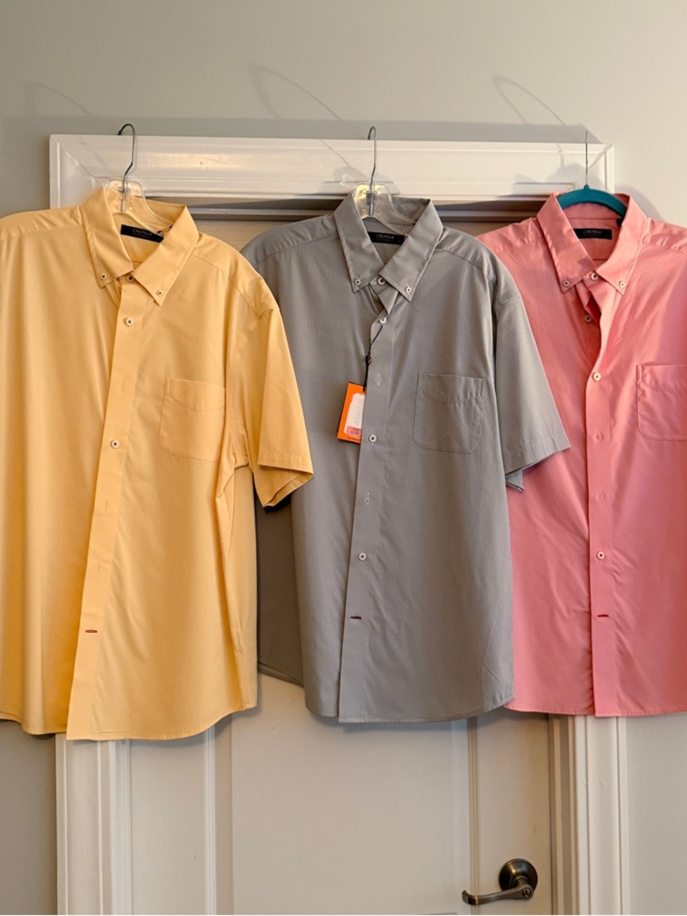 Daniel Cremieux Short Sleeve Button Down Shirt Trio - Yellow, Gray, Salmon